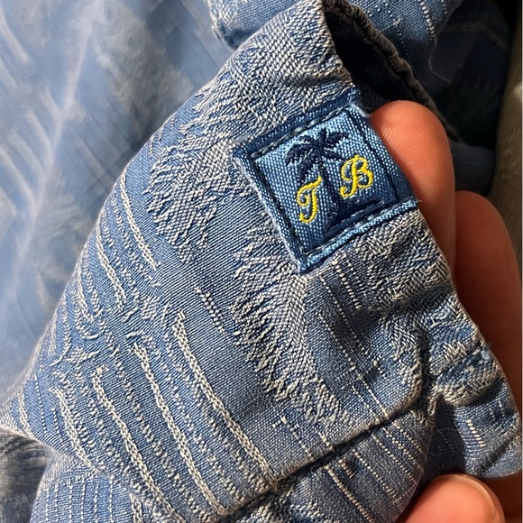 Tommy Bahama Hawaiian Mens 100% Silk Blue Short Sleeve Beach Shirt - Picture 4 of 9